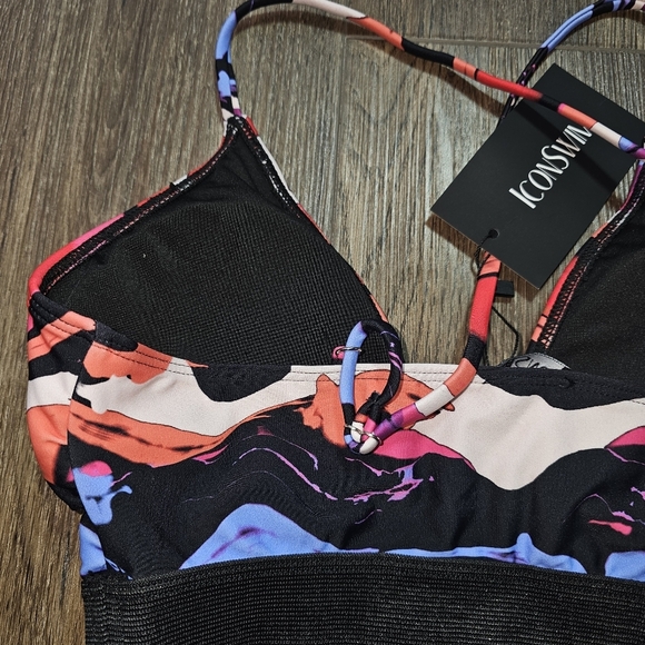 IconSwim Womens High Waisted Bikini Set Sz S Multicolor, Beach,Vacation - Picture 4 of 13